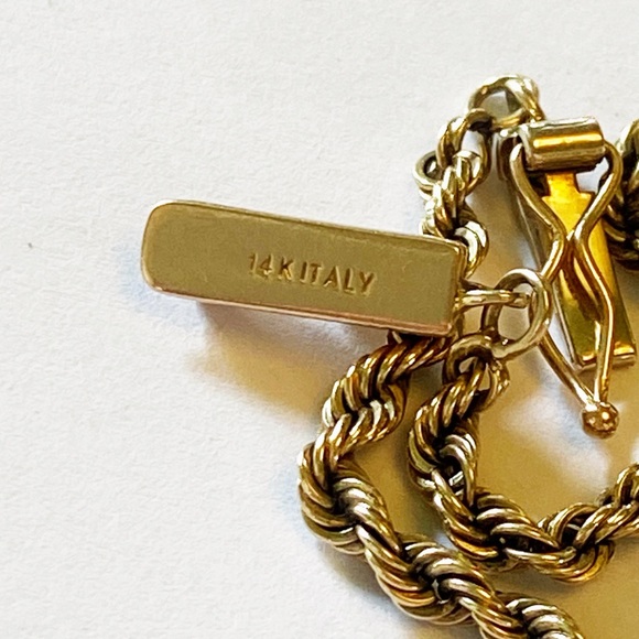 14k yellow gold Italian rope chain bracelet 8” 5.1 grams - Picture 2 of 7